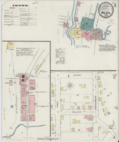 Walden New York 1894 - Fire Insurance Index - Old Map Reprint
