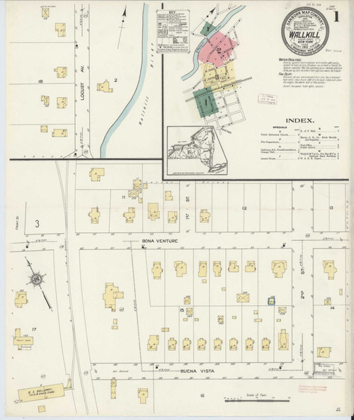 Wallkill New York 1913 - Fire Insurance Index - Old Map Reprint