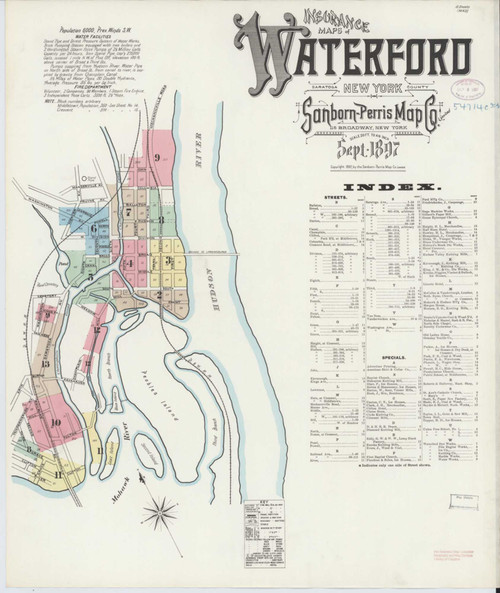 Waterford New York 1897 - Fire Insurance Index - Old Map Reprint