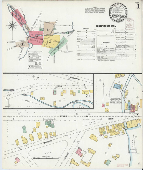 Waterville New York 1899 - Fire Insurance Index - Old Map Reprint