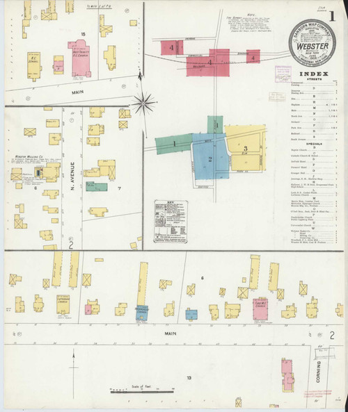 Webster New York 1906 - Fire Insurance Index - Old Map Reprint