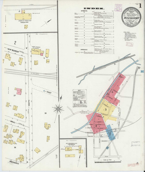 Weedsport New York 1906 - Fire Insurance Index - Old Map Reprint