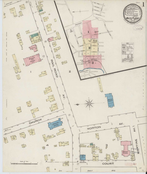 White Plains New York 1885 - Fire Insurance Index - Old Map Reprint