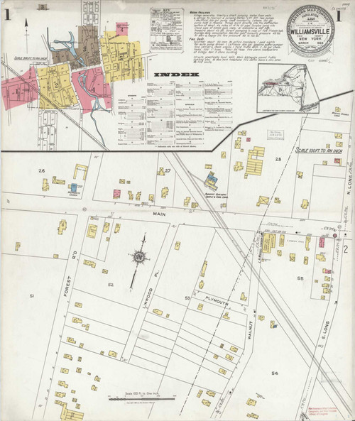 Williamsville New York 1923 - Fire Insurance Index - Old Map Reprint