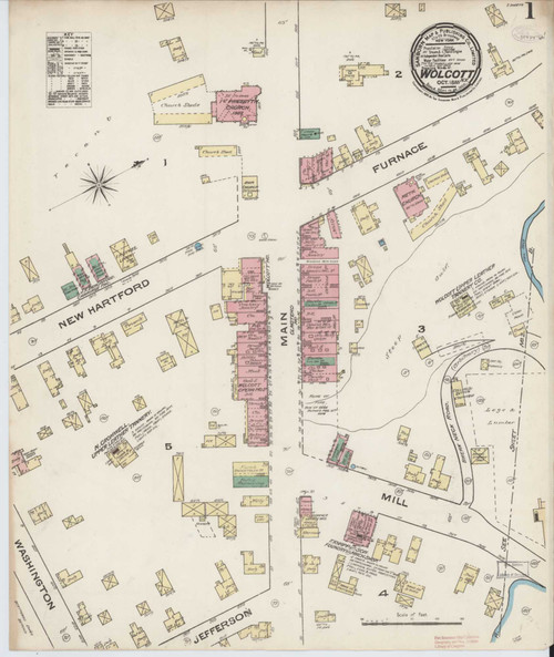 Wolcott New York 1885 - Fire Insurance Index - Old Map Reprint