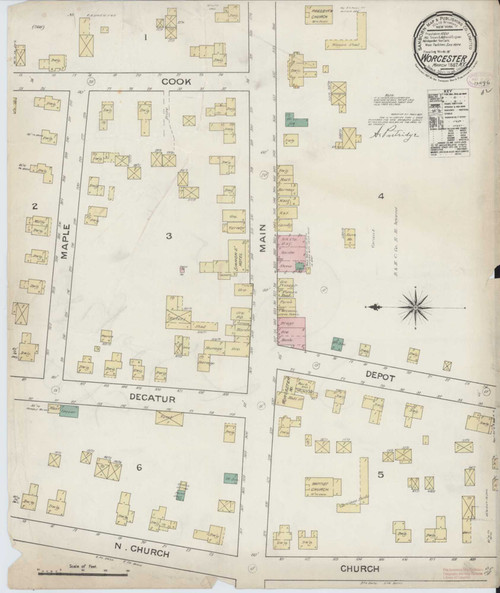 Worcester New York 1887 - Fire Insurance Index - Old Map Reprint