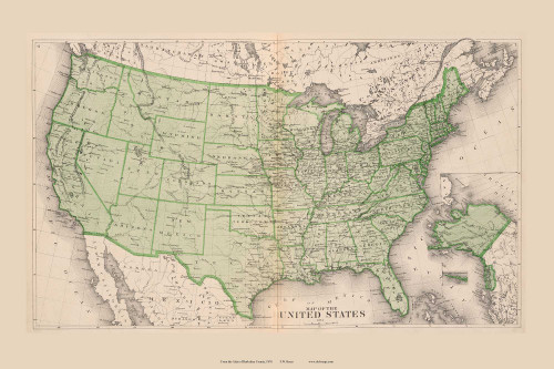 United States 1876 Old Map Reprint - Berkshire Co. MA Beers Atlas 8-9