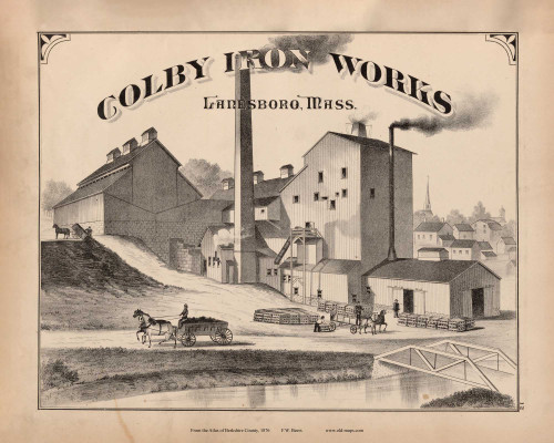 Colby Iron Works, Massachusetts 1876 Old Town Map Reprint - Berkshire Co. 14