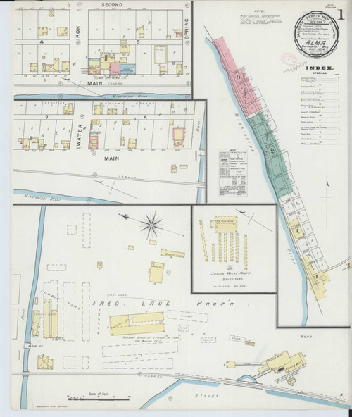 Alma Wisconsin 1894 - Fire Insurance Index - Old Map Reprint