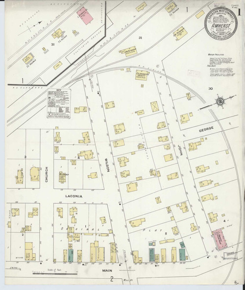 Amherst Wisconsin 1909 - Fire Insurance Index - Old Map Reprint