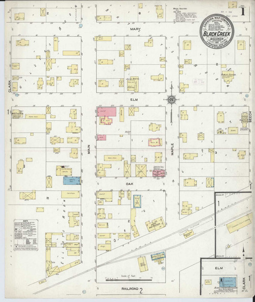 Black Creek Wisconsin 1911 - Fire Insurance Index - Old Map Reprint