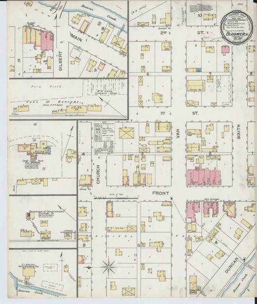 Bloomer Wisconsin 1893 - Fire Insurance Index - Old Map Reprint