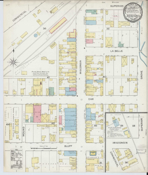 Boscobel Wisconsin 1892 - Fire Insurance Index - Old Map Reprint