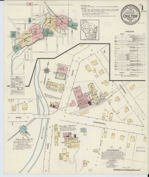 Chilton Wisconsin 1914 - Fire Insurance Index - Old Map Reprint