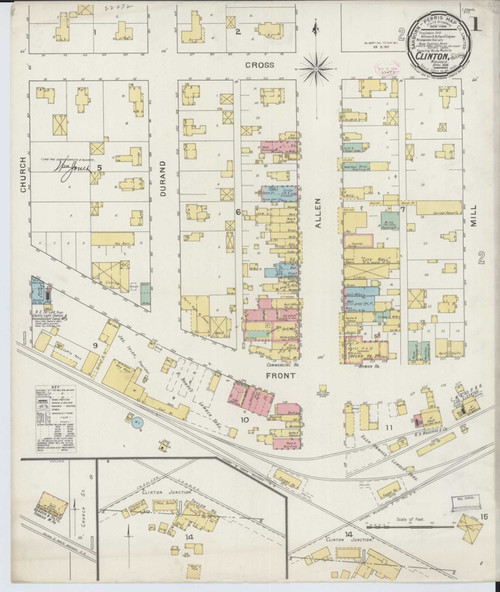 Clinton Wisconsin 1894 - Fire Insurance Index - Old Map Reprint