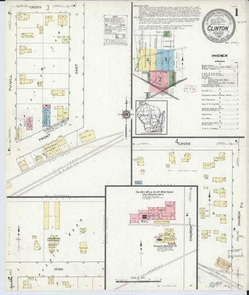 Clinton Wisconsin 1914 - Fire Insurance Index - Old Map Reprint