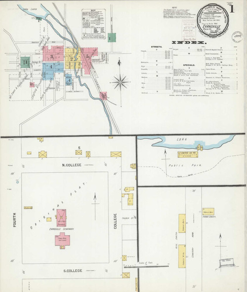 Evansville Wisconsin 1899 - Fire Insurance Index - Old Map Reprint