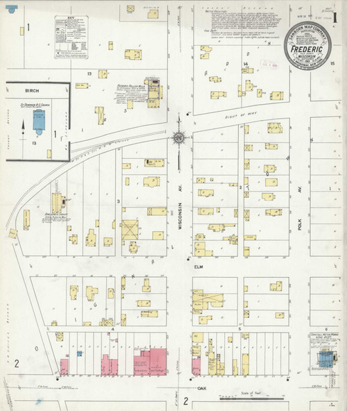 Frederic Wisconsin 1911 - Fire Insurance Index - Old Map Reprint