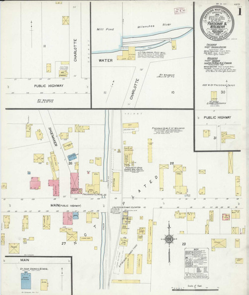 Fredonia Wisconsin 1910 - Fire Insurance Index - Old Map Reprint