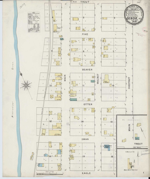 Genoa Wisconsin 1894 - Fire Insurance Index - Old Map Reprint