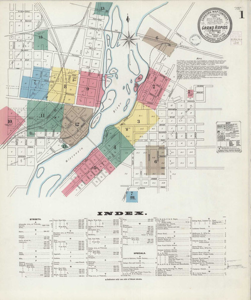 Grand Rapids Wisconsin 1902 - Fire Insurance Index - Old Map Reprint