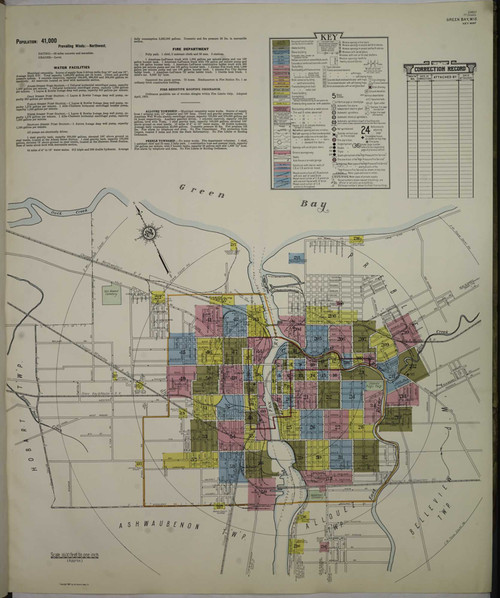 Green Bay Wisconsin 1936 - Fire Insurance Index - Old Map Reprint