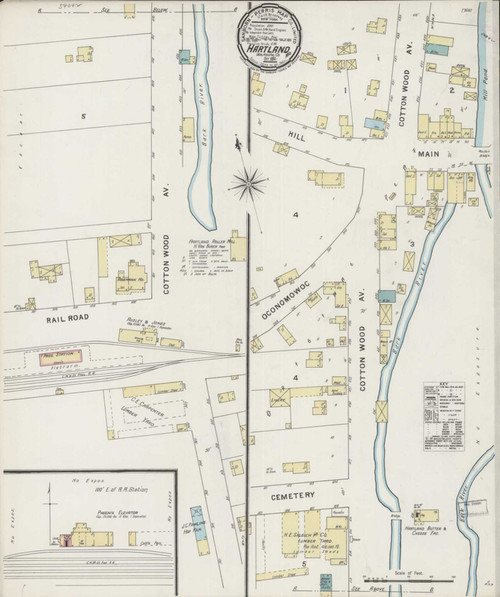 Hartland Wisconsin 1894 - Fire Insurance Index - Old Map Reprint