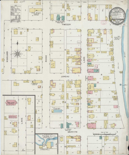 Hustisford Wisconsin 1894 - Fire Insurance Index - Old Map Reprint