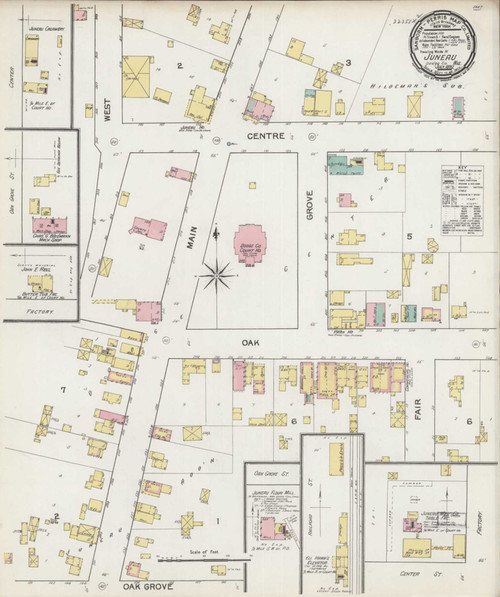 Juneau Wisconsin 1892 - Fire Insurance Index - Old Map Reprint