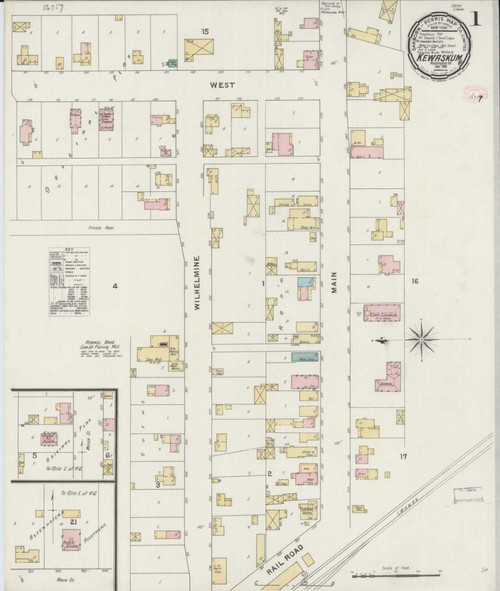 Kewaskum Wisconsin 1894 - Fire Insurance Index - Old Map Reprint