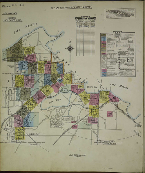 Madison Wisconsin 1951 V2 - Fire Insurance Index - Old Map Reprint