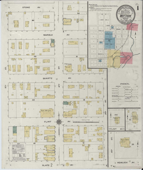 Mattoon Wisconsin 1909 - Fire Insurance Index - Old Map Reprint