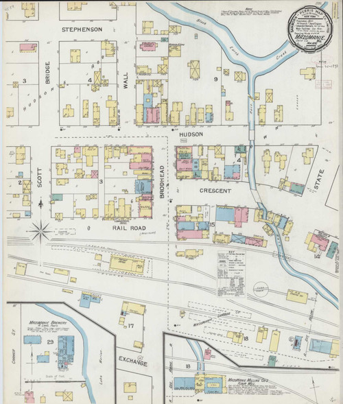 Mazomanie Wisconsin 1892 - Fire Insurance Index - Old Map Reprint