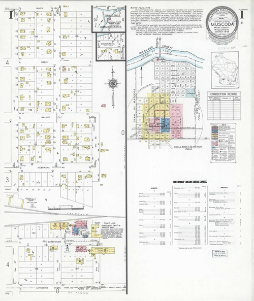 Muscoda Wisconsin 1949 - Fire Insurance Index - Old Map Reprint