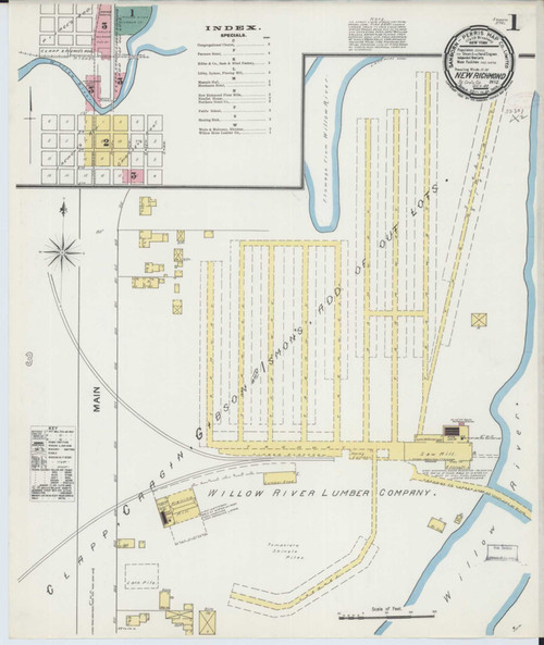 New Richmond Wisconsin 1892 - Fire Insurance Index - Old Map Reprint