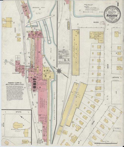 Niagara Wisconsin 1911 - Fire Insurance Index - Old Map Reprint