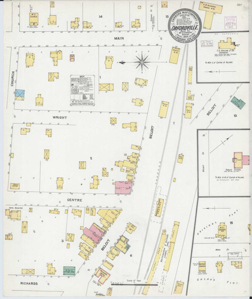 Orfordville Wisconsin 1904 - Fire Insurance Index - Old Map Reprint