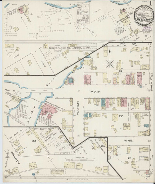 Reedsburg Wisconsin 1885 - Fire Insurance Index - Old Map Reprint