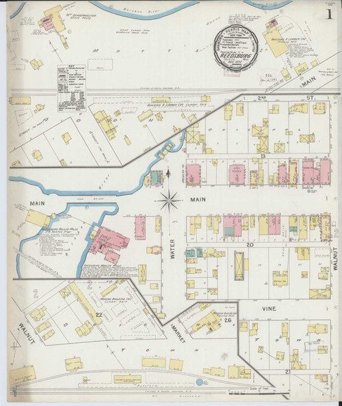 Reedsburg Wisconsin 1892 - Fire Insurance Index - Old Map Reprint