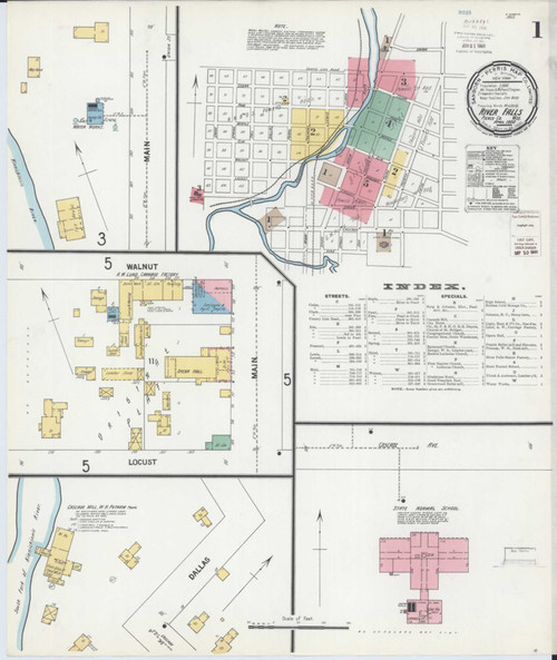 River Falls Wisconsin 1900 - Fire Insurance Index - Old Map Reprint
