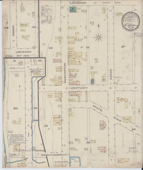 Saint Croix Falls Wisconsin 1885 - Fire Insurance Index - Old Map Reprint