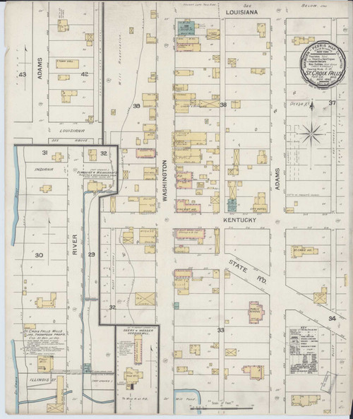 Saint Croix Falls Wisconsin 1892 - Fire Insurance Index - Old Map Reprint