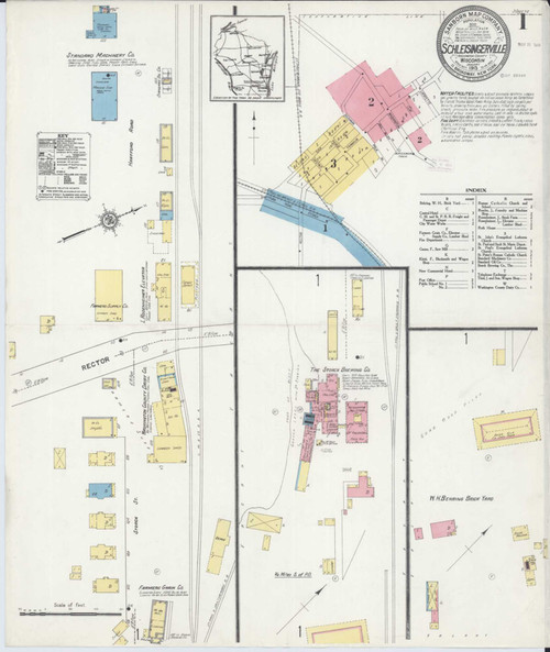 Schleisingerville Wisconsin 1913 - Fire Insurance Index - Old Map Reprint