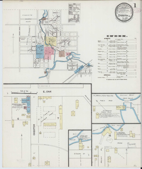 Sparta Wisconsin 1889 - Fire Insurance Index - Old Map Reprint