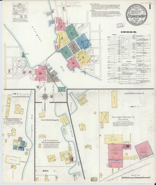 Sturgeon Bay Wisconsin 1911 - Fire Insurance Index - Old Map Reprint