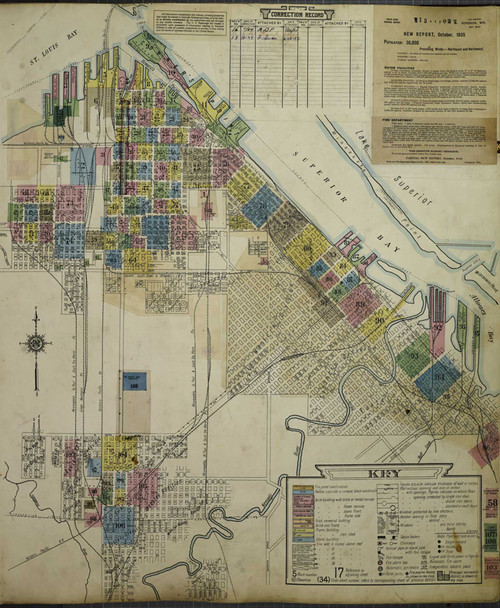 Superior Wisconsin 1949 - Fire Insurance Index - Old Map Reprint