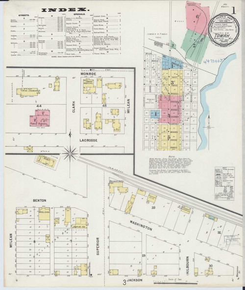 Tomah Wisconsin 1897 - Fire Insurance Index - Old Map Reprint