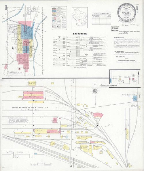 Tomah Wisconsin 1937 - Fire Insurance Index - Old Map Reprint