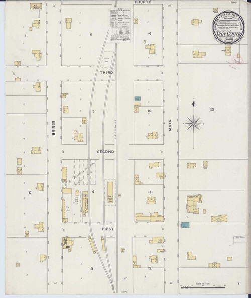 Troy Center Wisconsin 1894 - Fire Insurance Index - Old Map Reprint