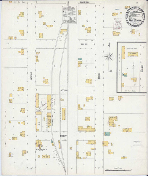 Troy Center Wisconsin 1900 - Fire Insurance Index - Old Map Reprint